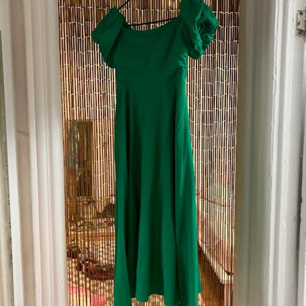 ASTR the Label Off the Shoulder A-Line Dress (Green)